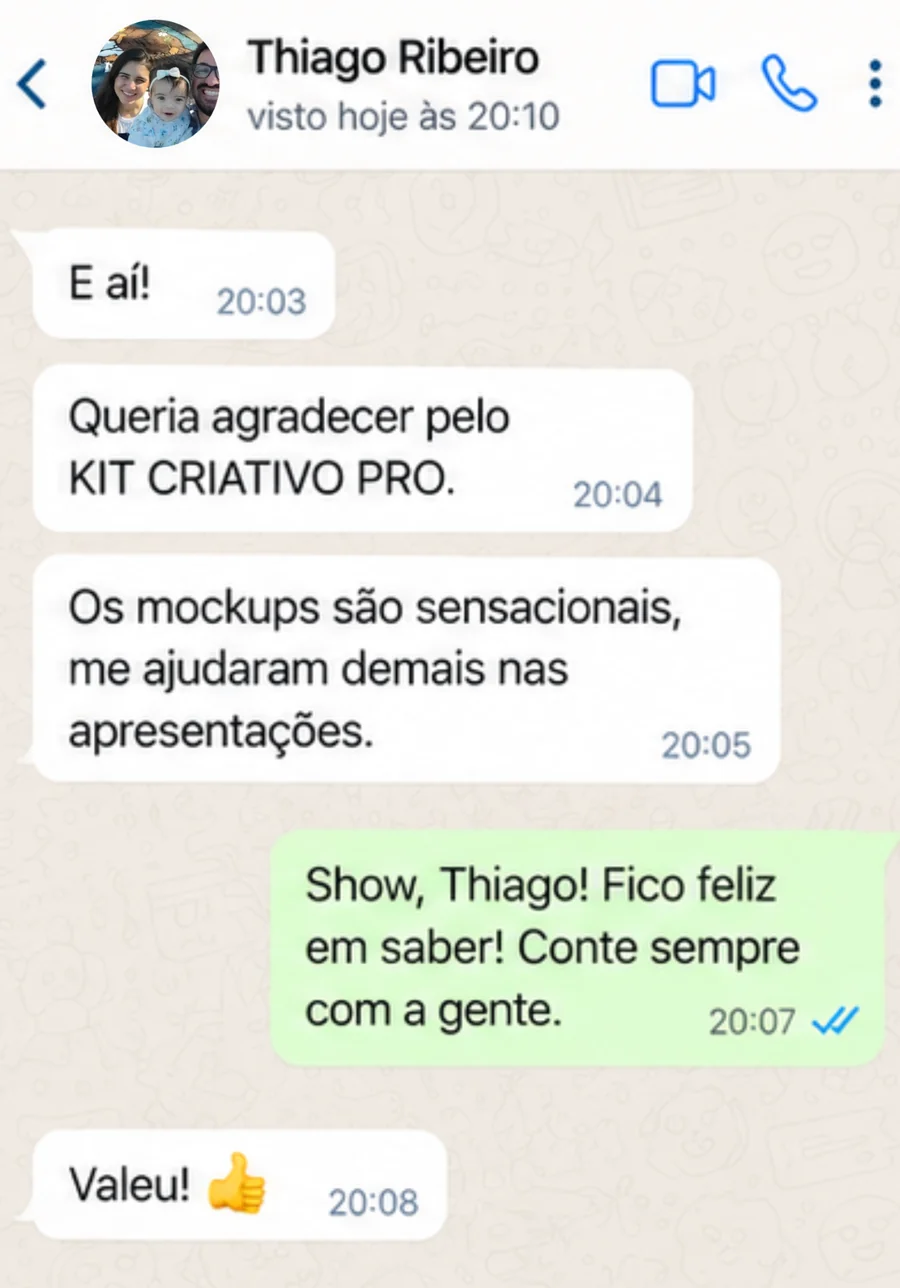 Feedback sobre o KIT CRIATIVO PRO
